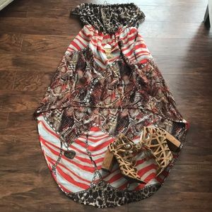 NO SHOULDER DRESS 👗 ANIMAL PRINT